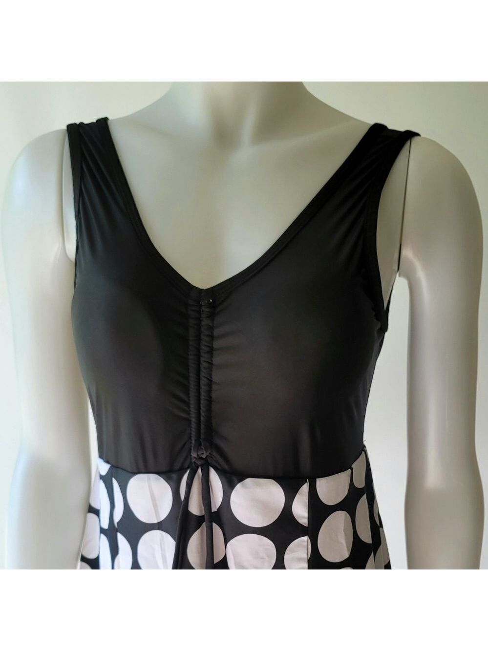 Black and White Polka-Dot Tankini